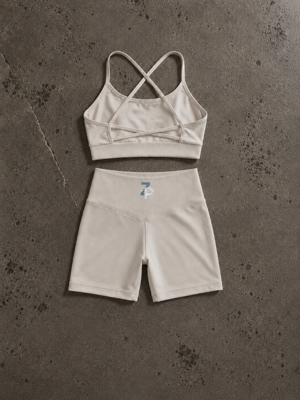 WOMEN’S DARK CREAM SET, SHORTS + BRA